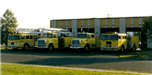 Fire trucks in front of the Fire Department