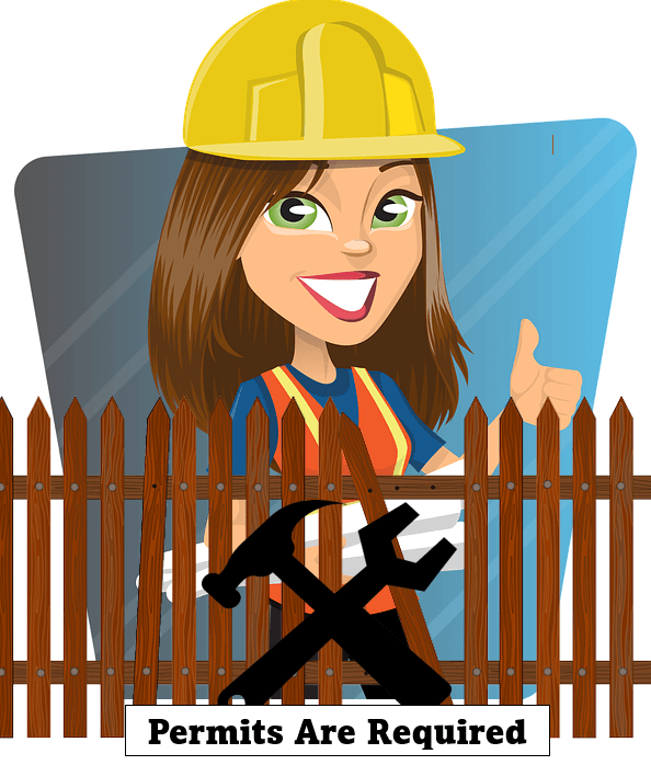 Permits Required Construction Woman with Fence