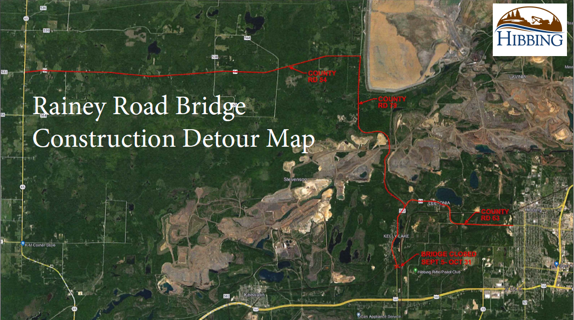 Rainey Road Detour Map 