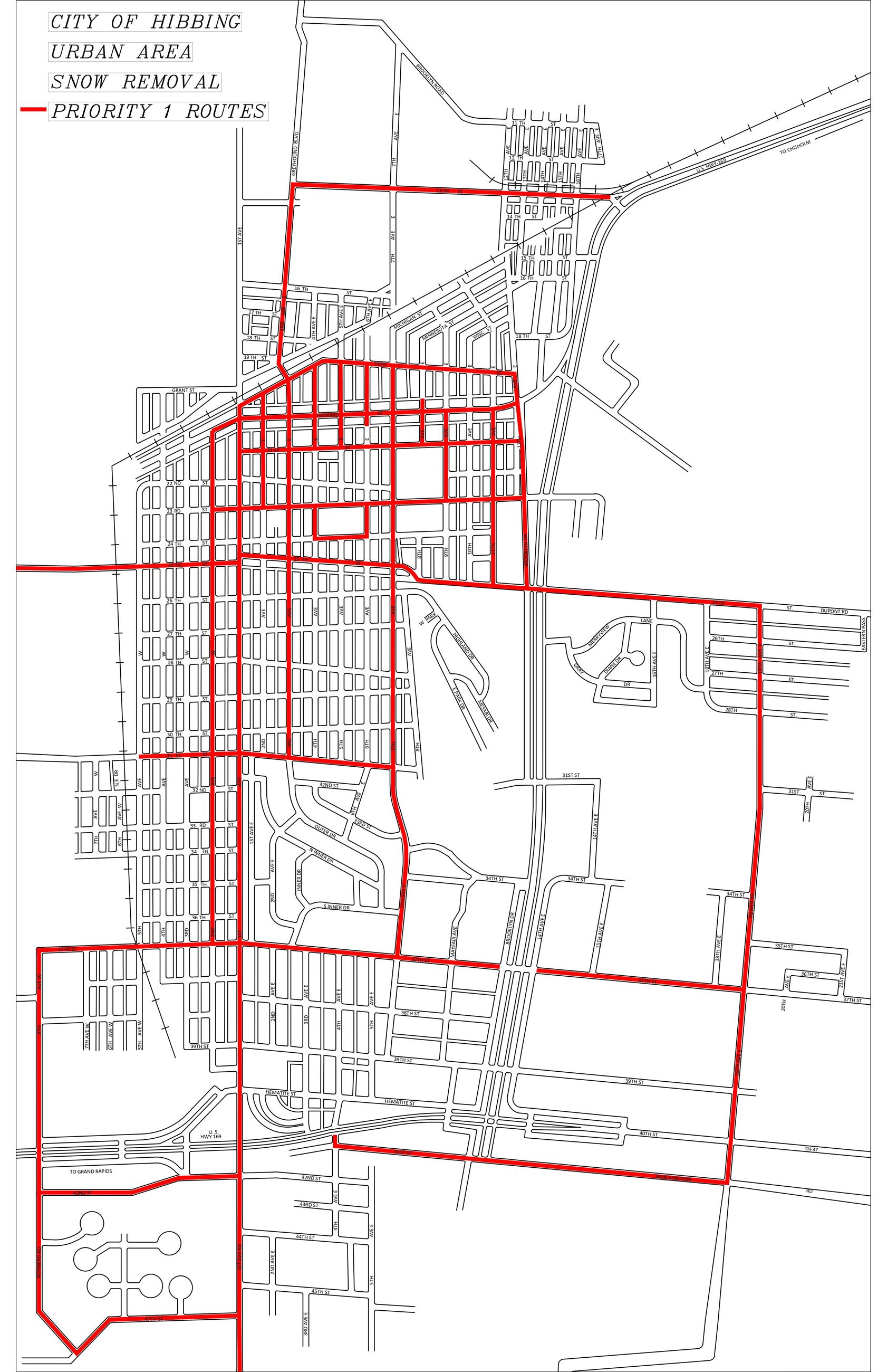Priority 1 Snow Removal Map