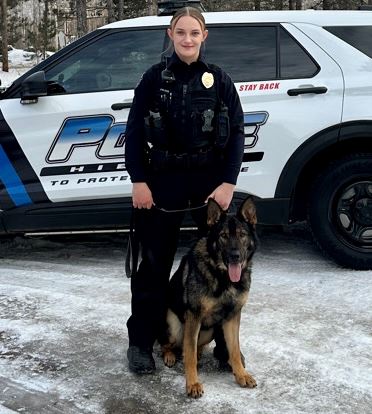 Office Sydney Haugan and K9 Officer  Name TDB