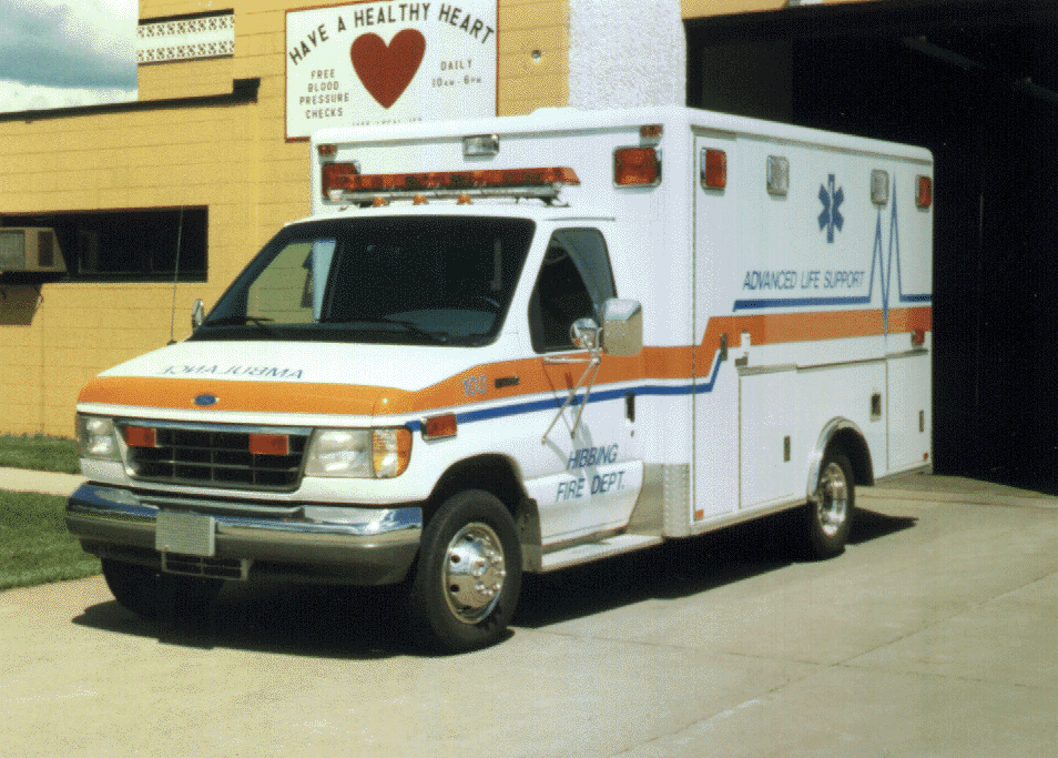 Ambulance in front of the Fire Department