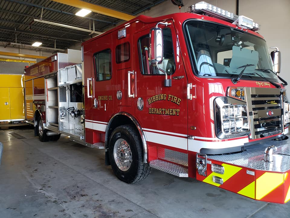 Front view of a fire engine