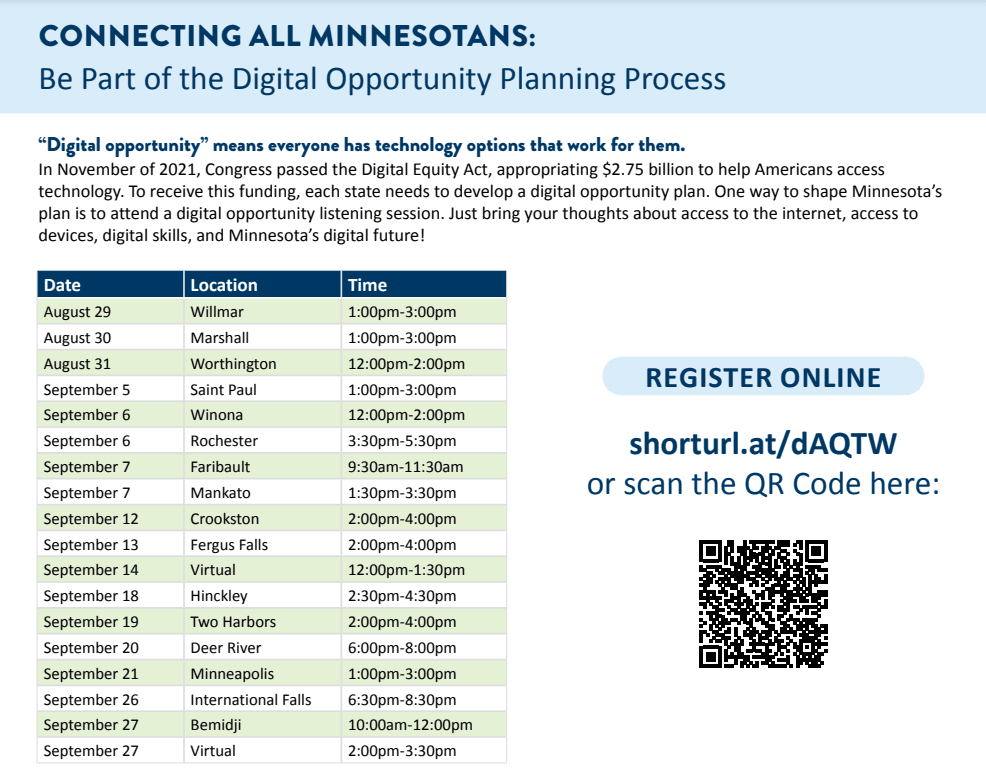 listening sessions OBD Plan dates and QR code