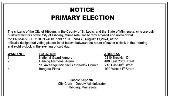 Election 2024 Primary Election Notice