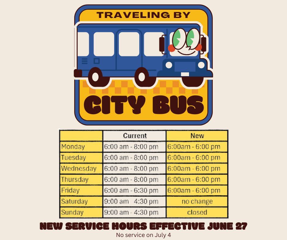 Transit Service Changes 6.26.24