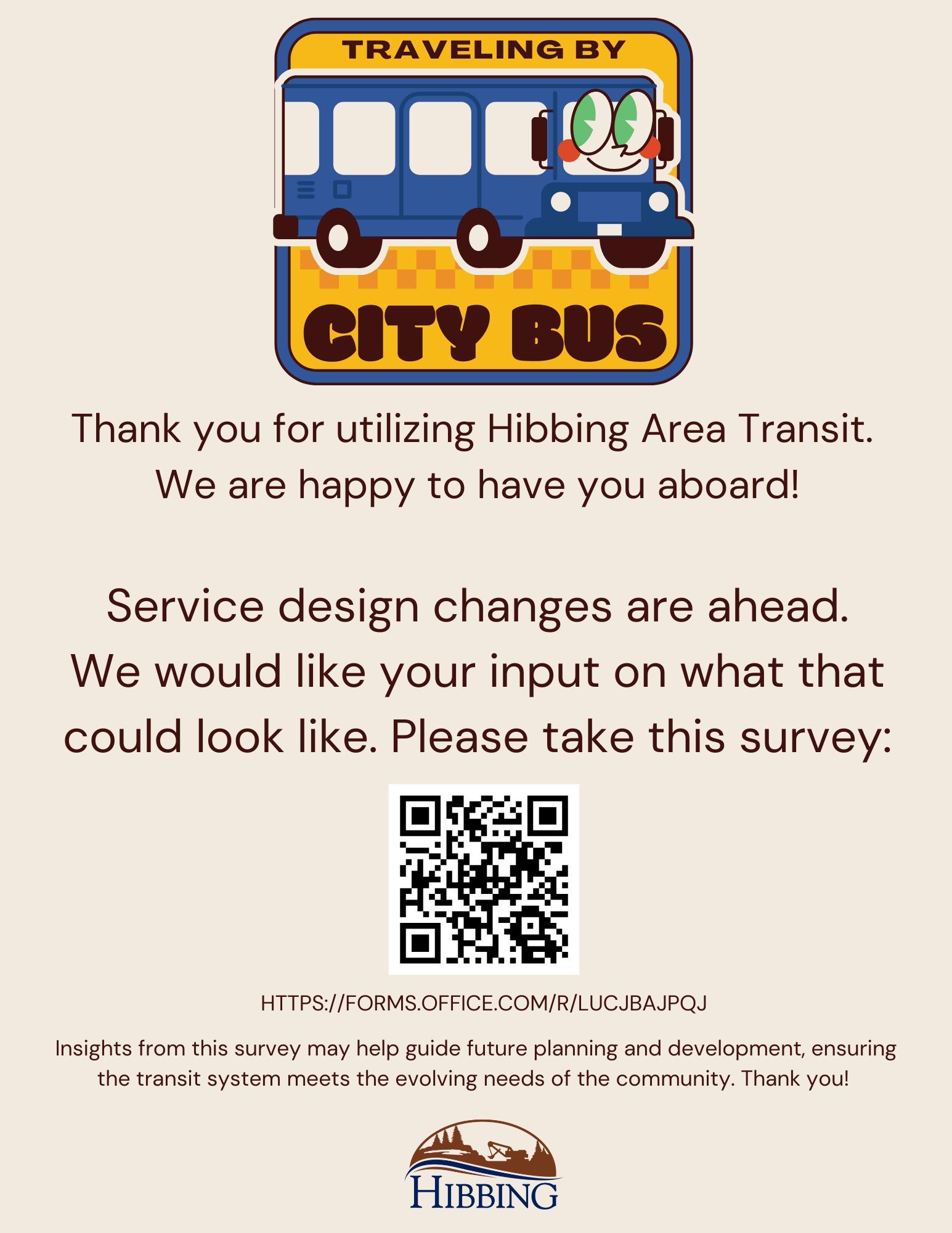 Hibbing Area Transit Survey Poster
