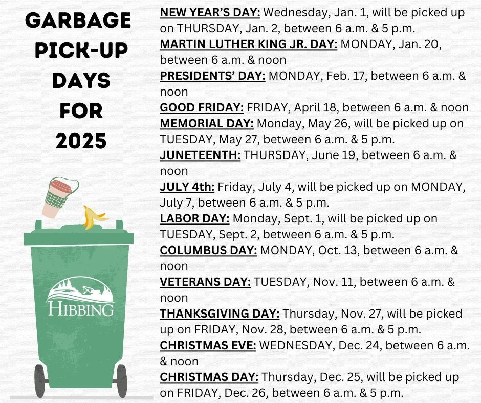 Garbage Colletction Dates 2025