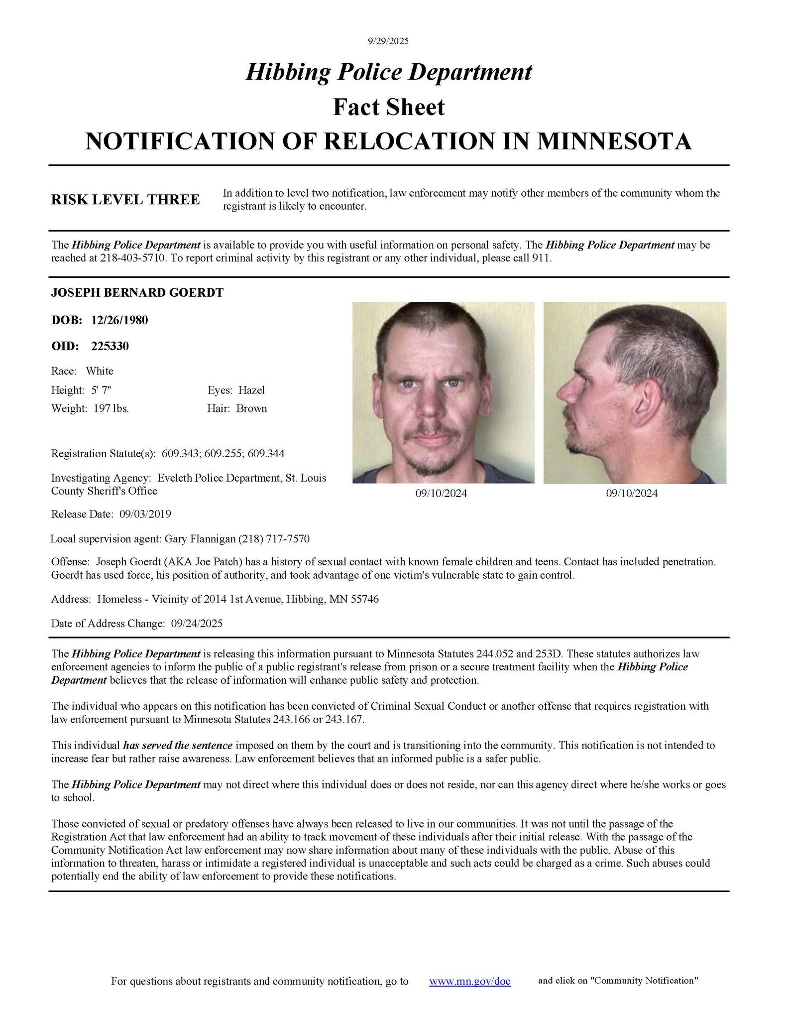 Level III notification