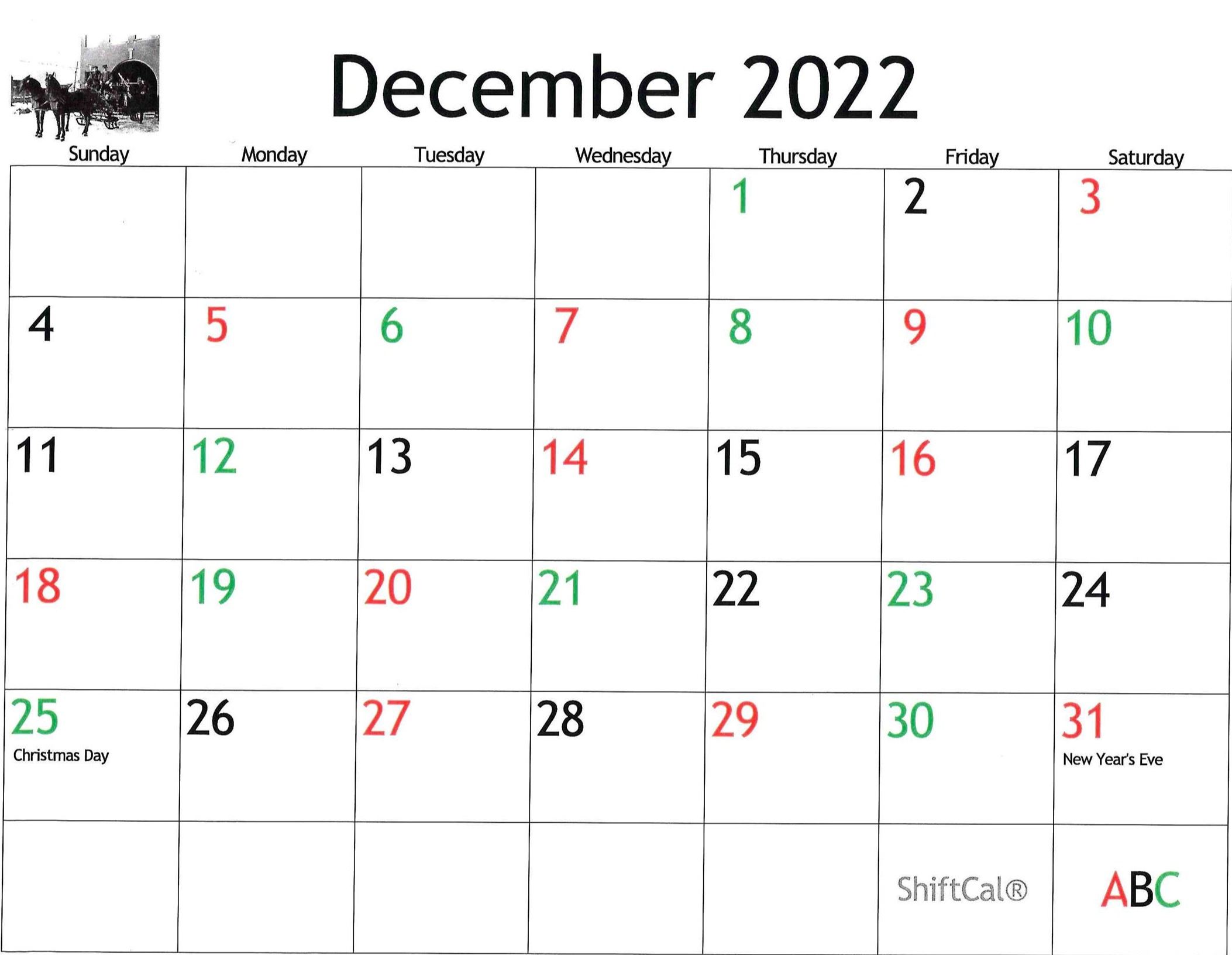 Shift Calendar example